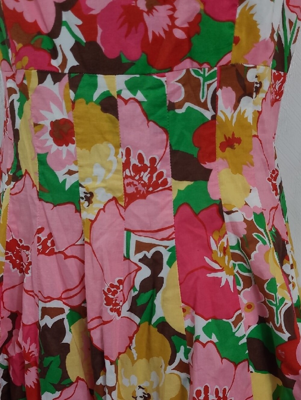 Talbots Pink Floral Midi Dress with Yellow & Green Accents - Picture 3 of 14